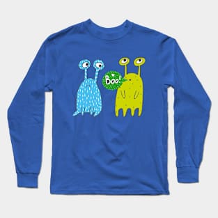 Cheering Monster with a Friend Long Sleeve T-Shirt